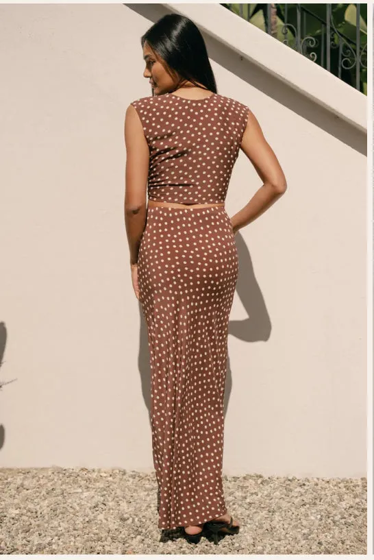 Marni Skirt in Brown Polka Dots