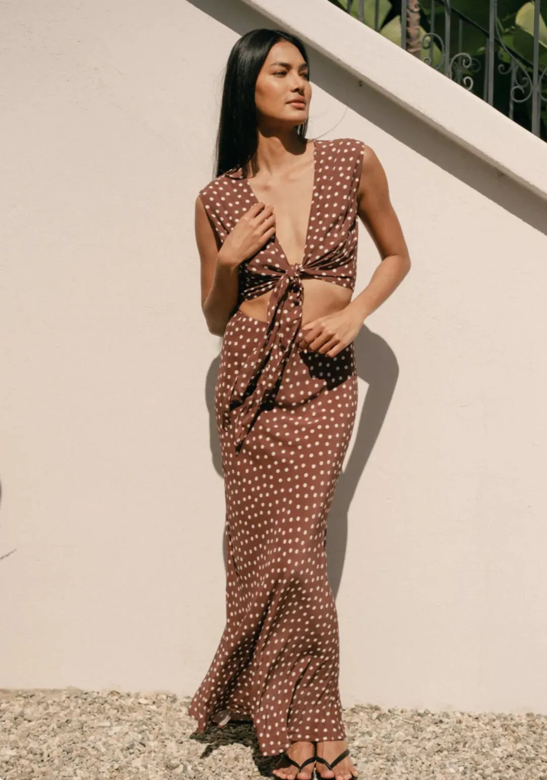 Marni Skirt in Brown Polka Dots