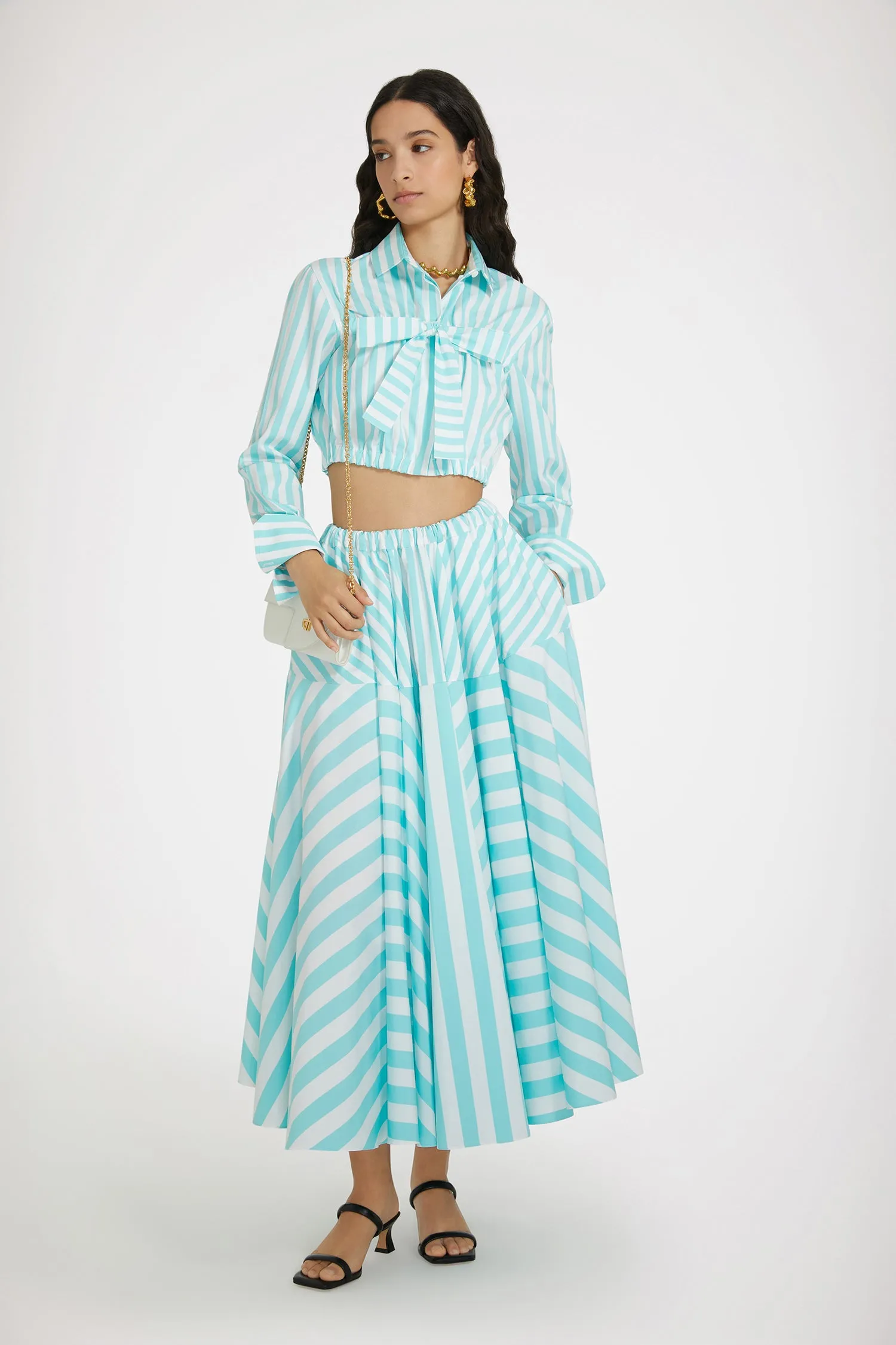 Maxi skirt in printed cotton