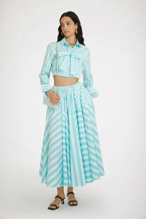 Maxi skirt in printed cotton