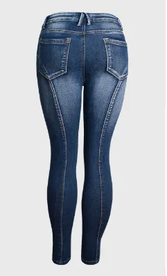 Mid rise slit leg jeans