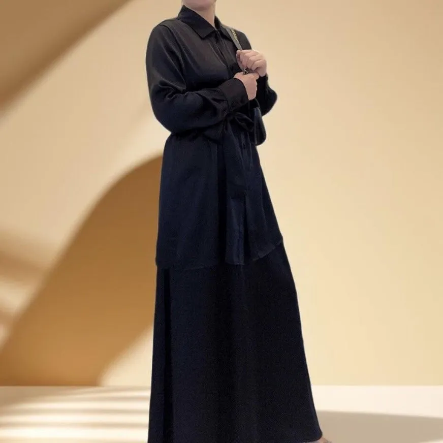 Modest Maxi Skirt and Button-Down Top Set