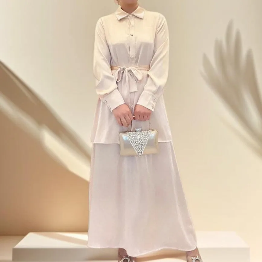 Modest Maxi Skirt and Button-Down Top Set