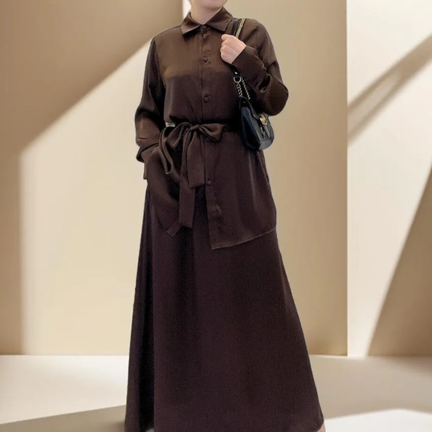 Modest Maxi Skirt and Button-Down Top Set