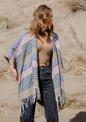 Multicolor Pyramid Print Poncho