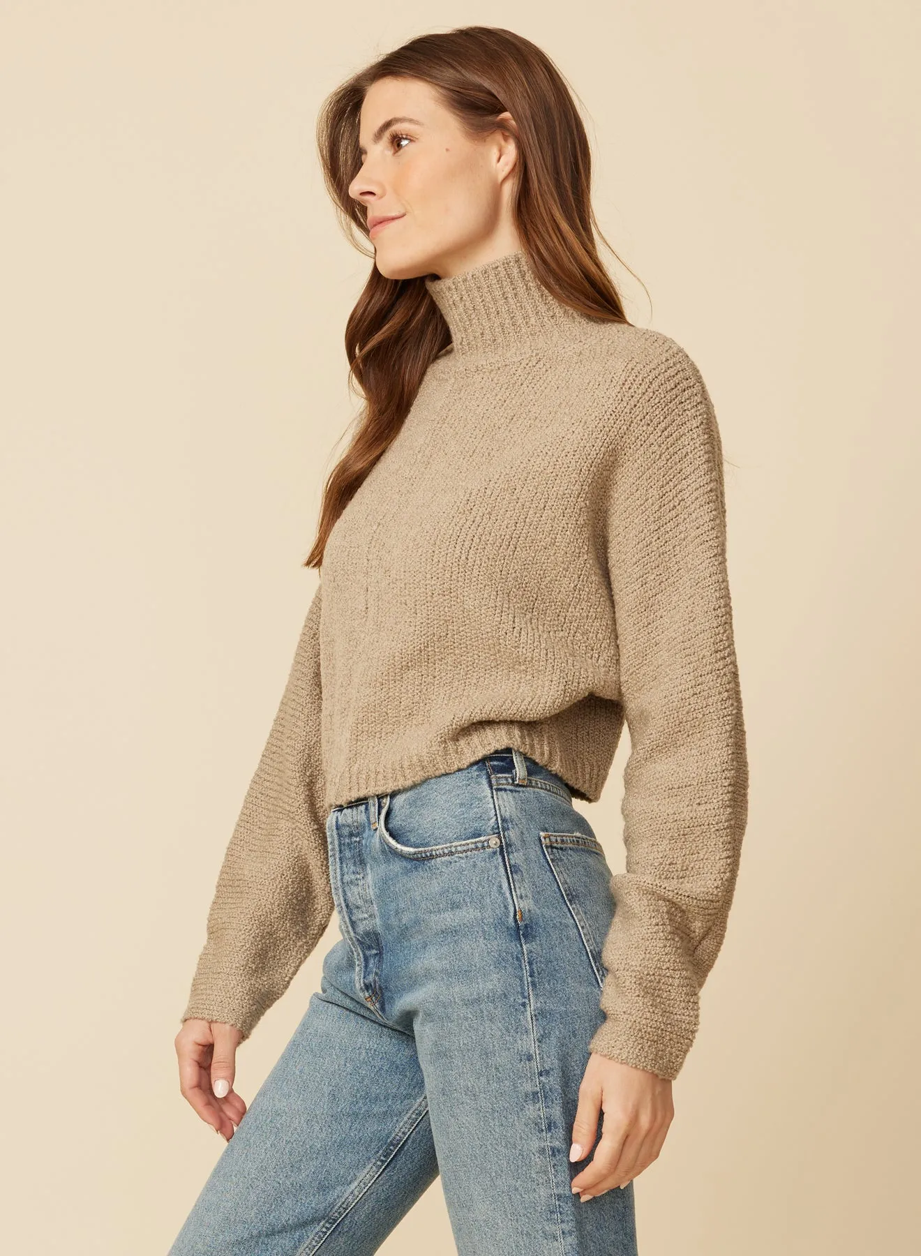 Napa Boucle Turtleneck - Driftwood