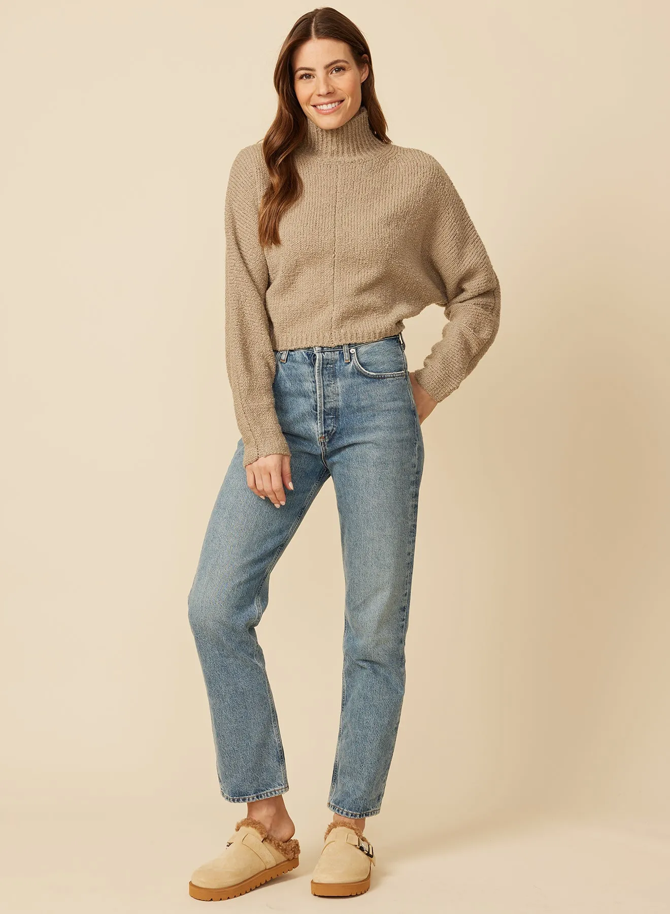 Napa Boucle Turtleneck - Driftwood