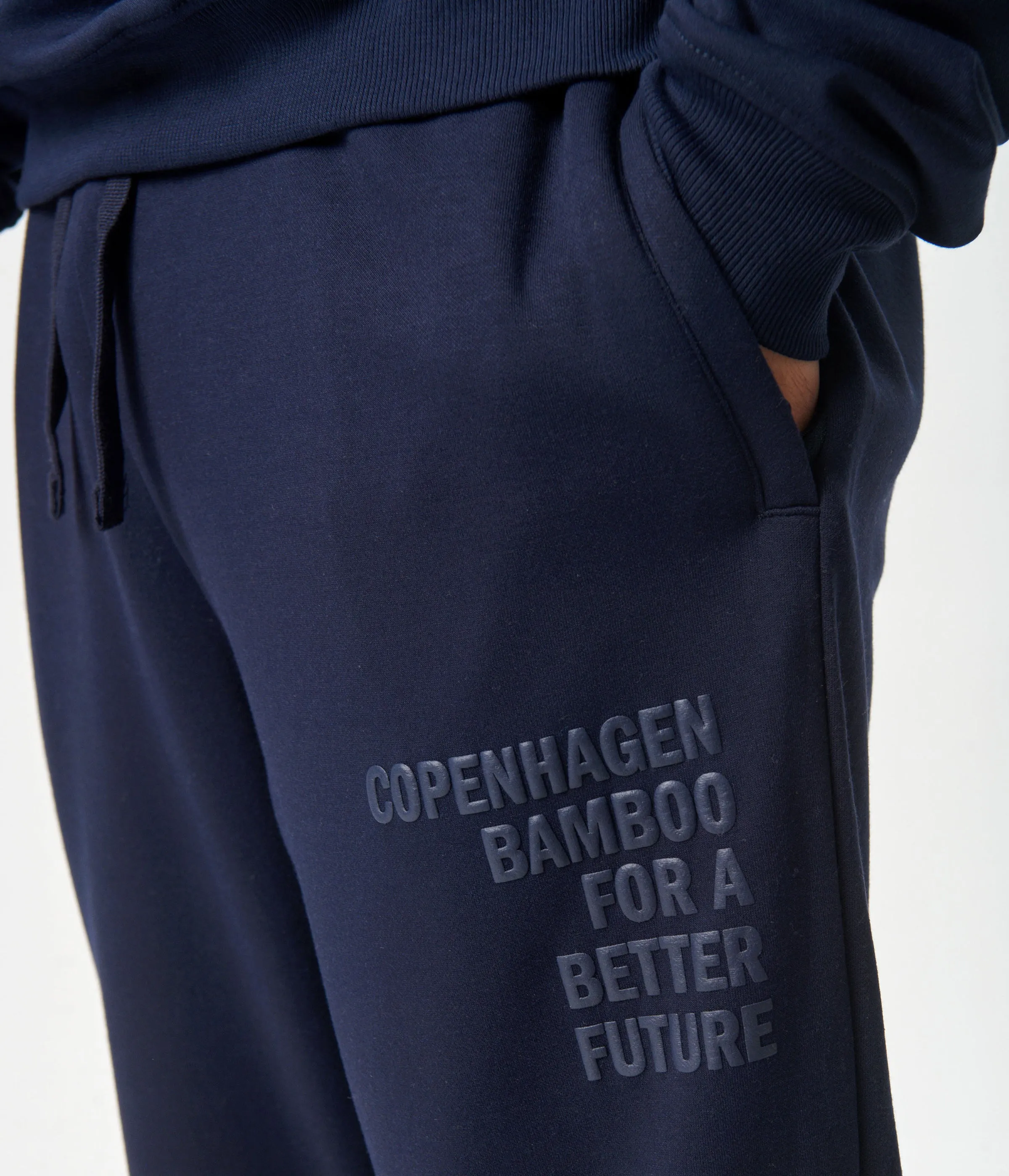 Navy bamboo track suit with logo
