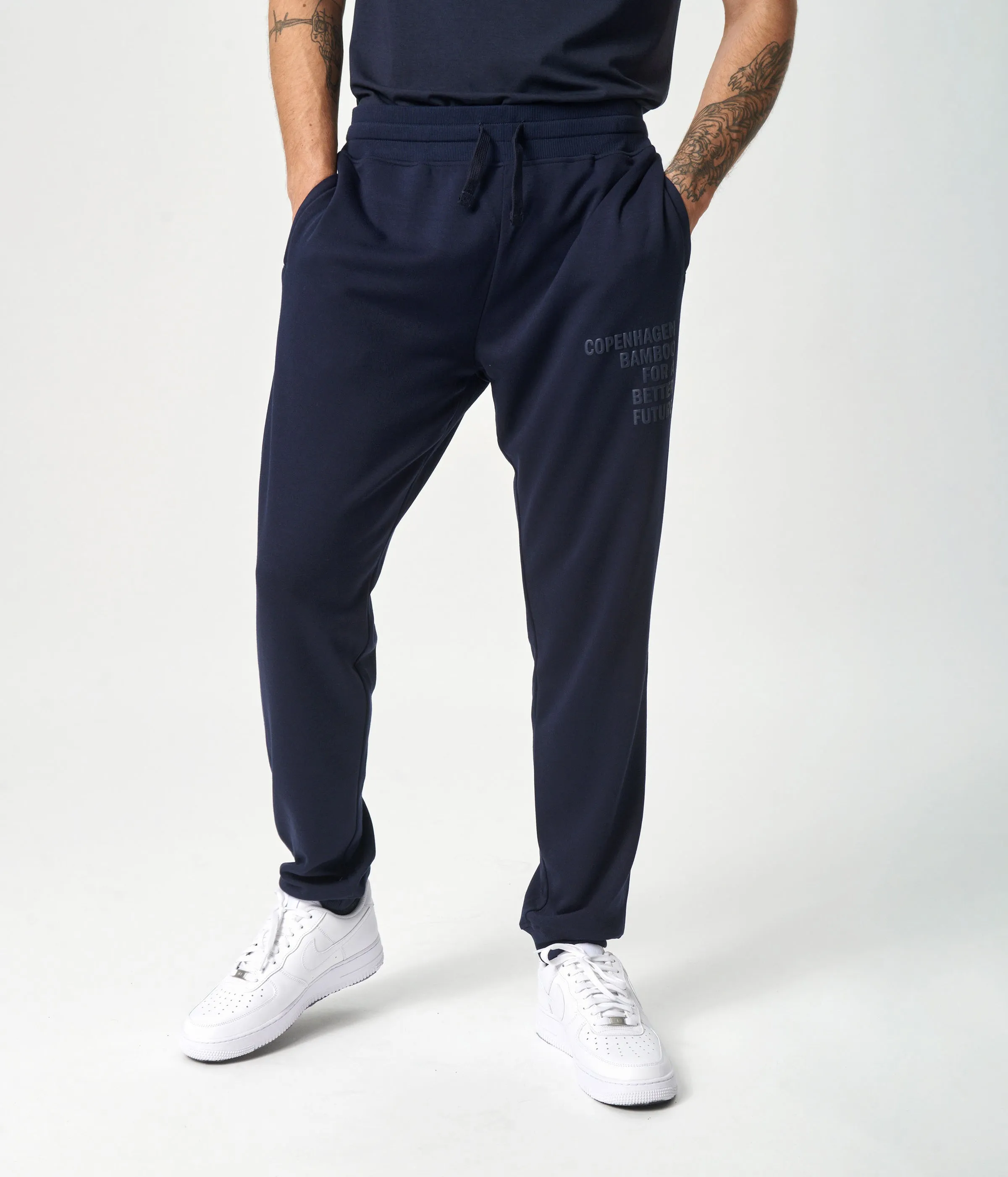 Navy bamboo track suit with logo