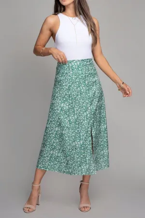 No Second Thoughts Floral Maxi Skirt with Slit