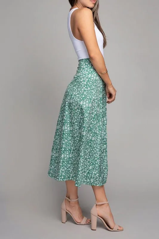 No Second Thoughts Floral Maxi Skirt with Slit
