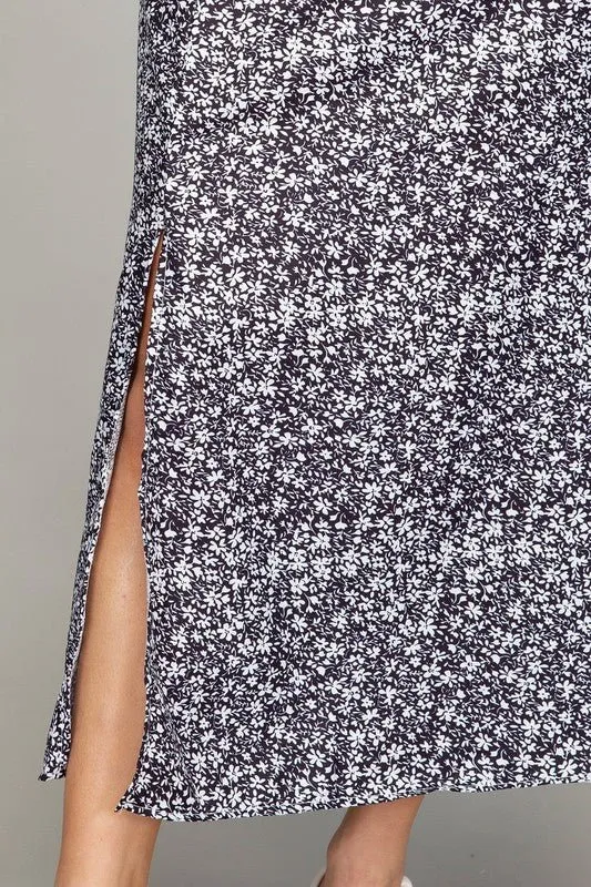 No Second Thoughts Floral Maxi Skirt with Slit