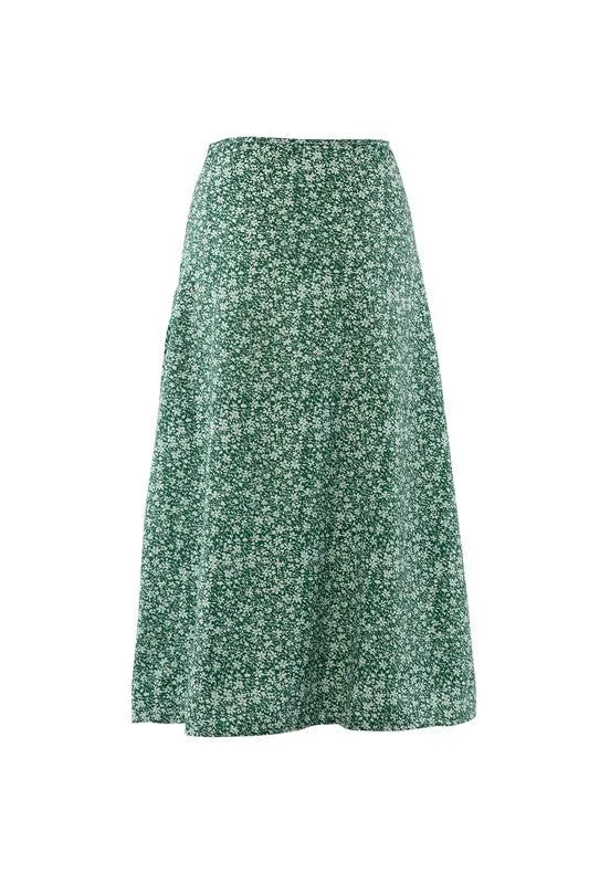 No Second Thoughts Floral Maxi Skirt with Slit