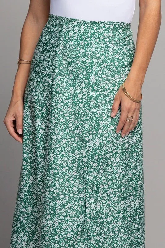 No Second Thoughts Floral Maxi Skirt with Slit