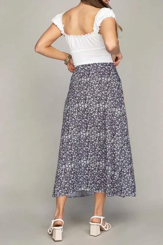 No Second Thoughts Floral Maxi Skirt with Slit