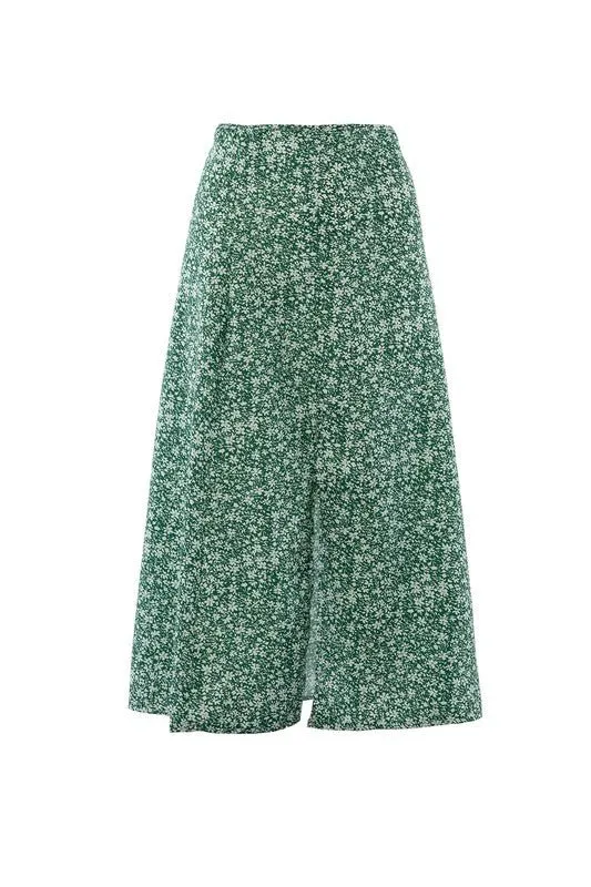 No Second Thoughts Floral Maxi Skirt with Slit
