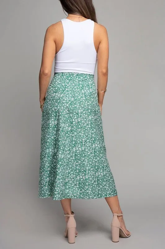 No Second Thoughts Floral Maxi Skirt with Slit
