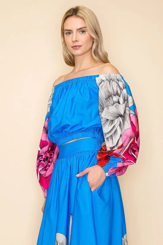 Off The Shoulder Maxi Skirt Set