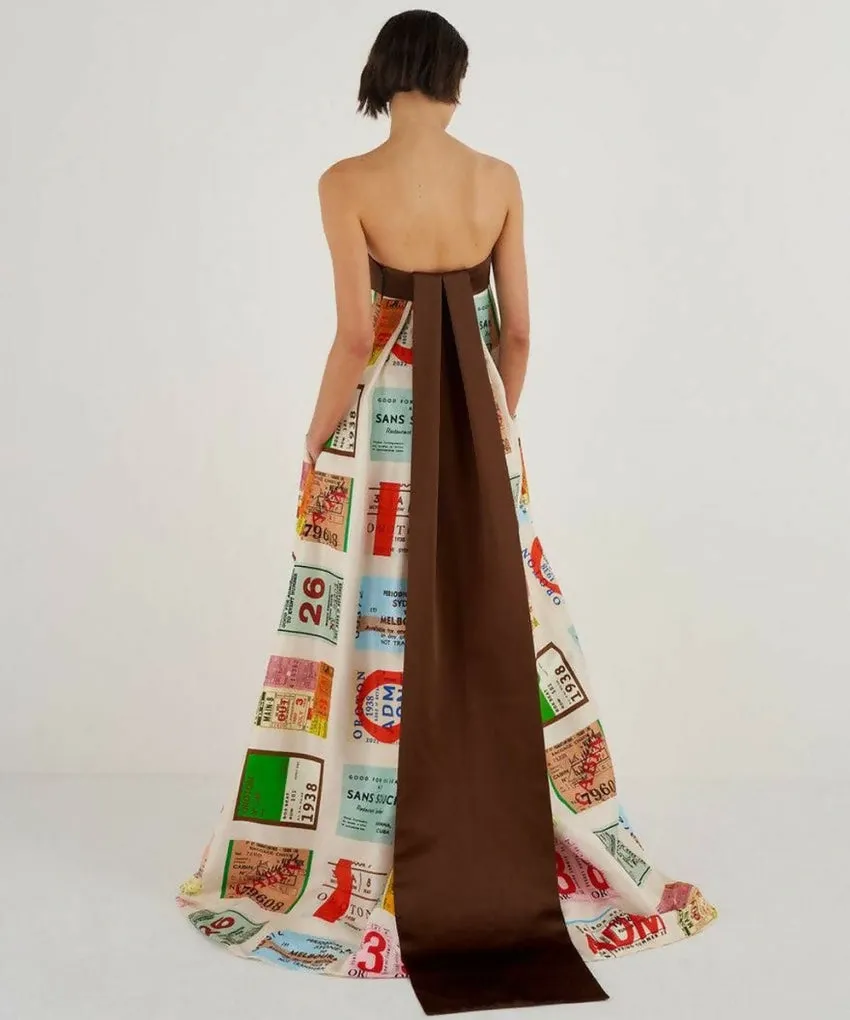 Oroton Ticket Print Gown