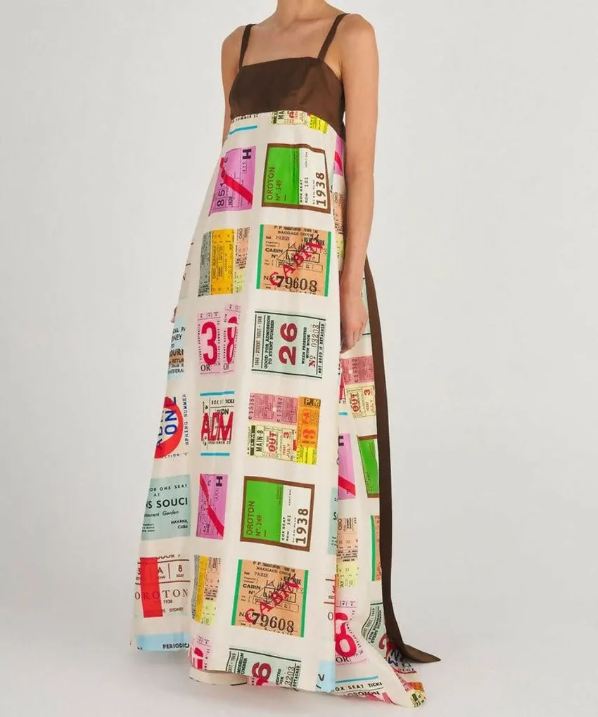 Oroton Ticket Print Gown