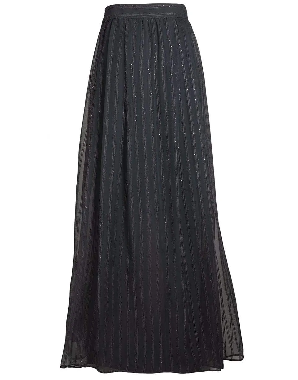 Paillette Stripe Maxi Skirt
