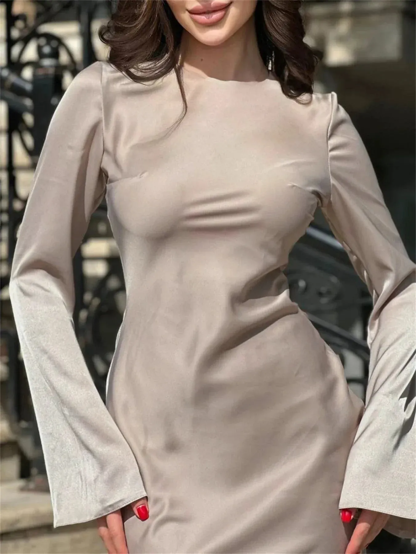 Party Maxi Elegant Solid Women Maxi Stain Dresses For Slim Evening Dress