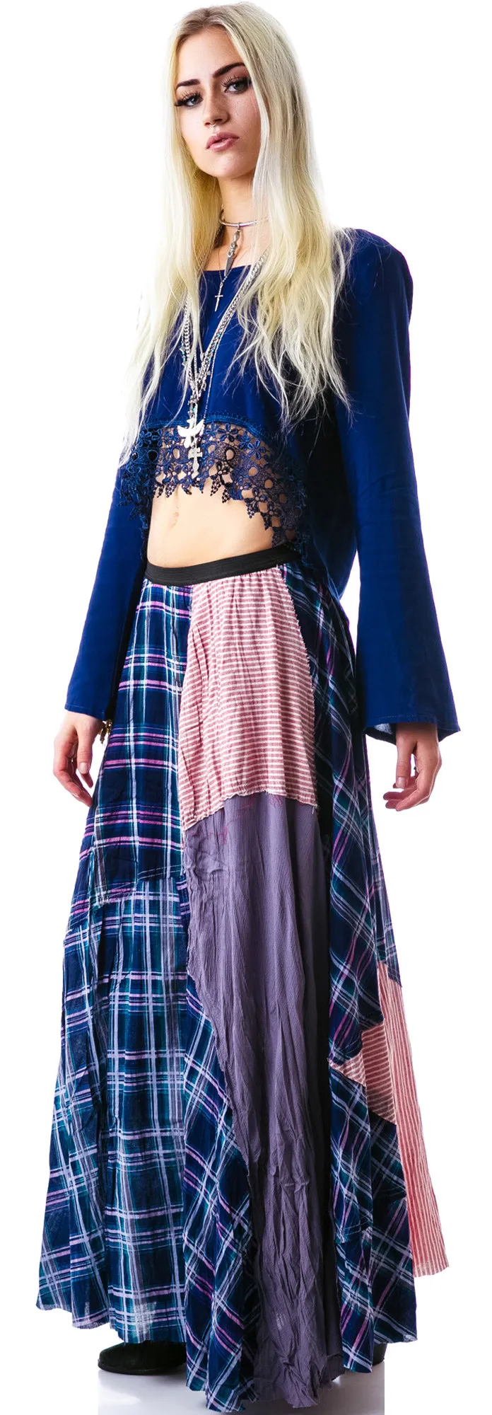 Patchwork Bohemian Maxi Skirt