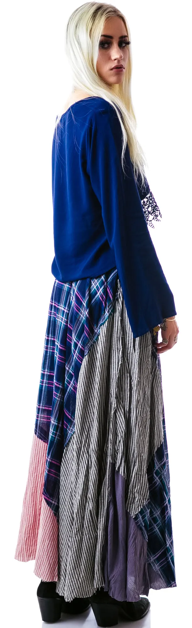 Patchwork Bohemian Maxi Skirt