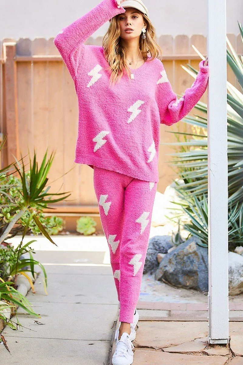Pink High Waist Thunder Pants