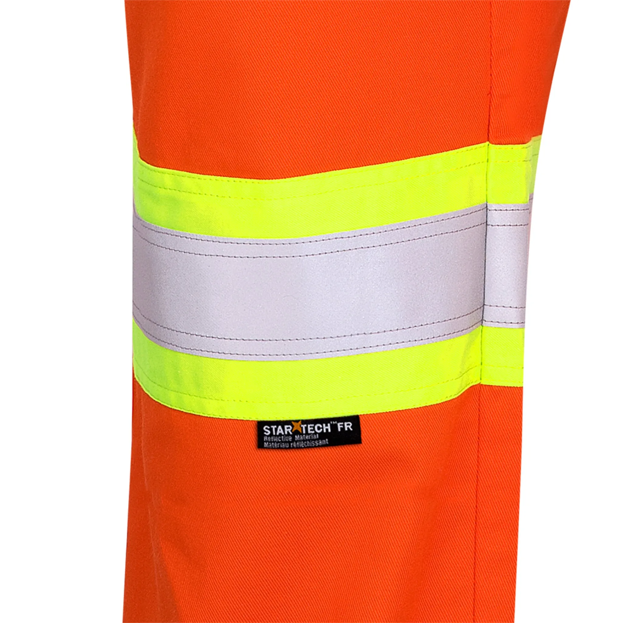 Pioneer Men's Hi Vis FR Uniform Pants - FR-TECH HRC 2, 88% Cotton/12% Nylon, CSA Certified, Flame Resistant, Reflective Tape, Orange | Sizes 30-50
