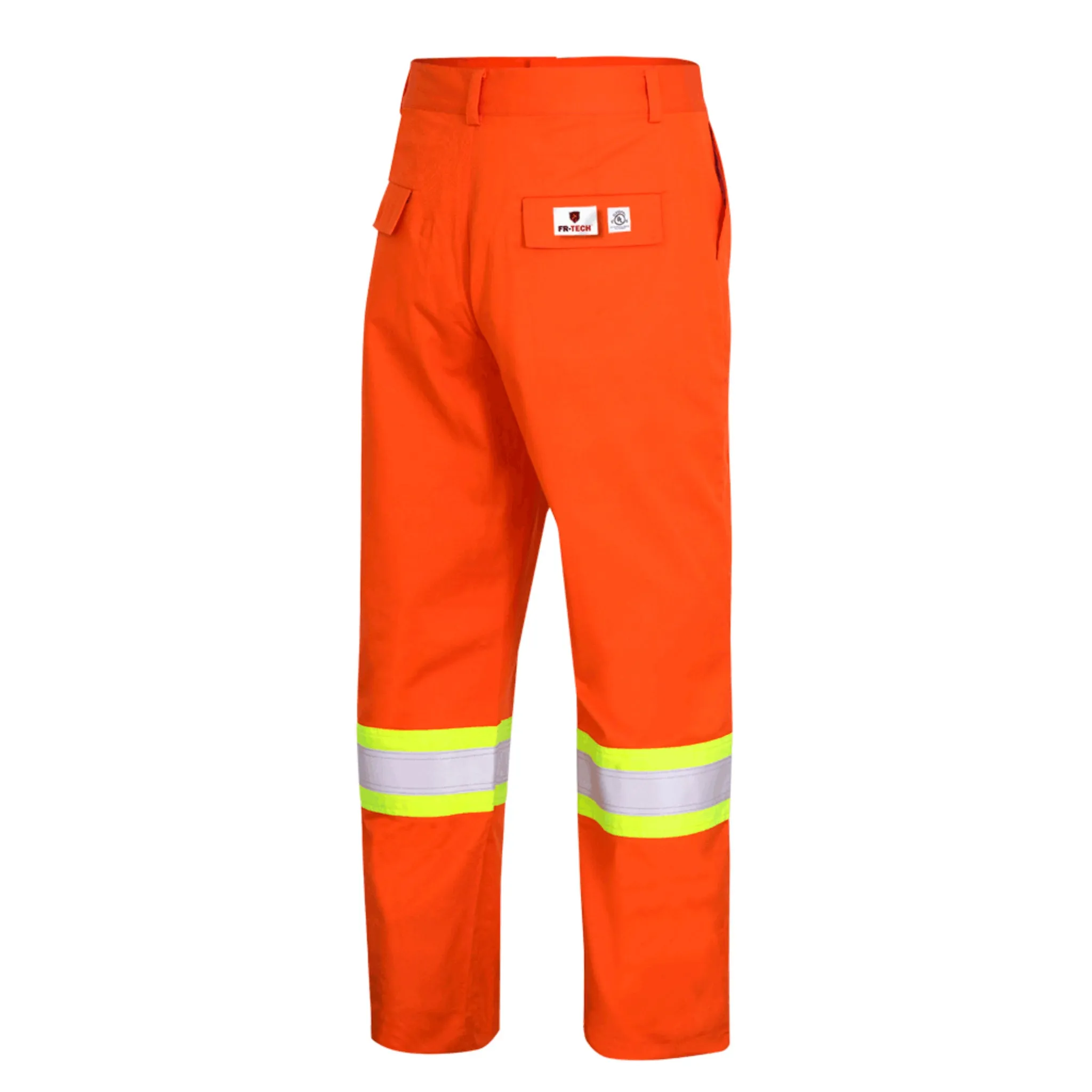 Pioneer Men's Hi Vis FR Uniform Pants - FR-TECH HRC 2, 88% Cotton/12% Nylon, CSA Certified, Flame Resistant, Reflective Tape, Orange | Sizes 30-50