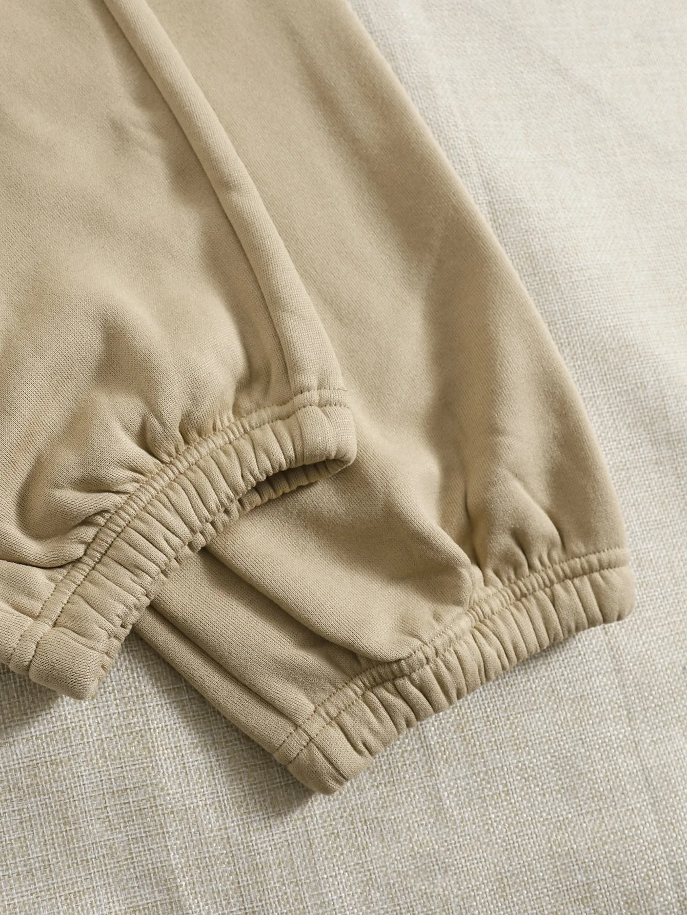 Plain Natural Long Plus Size Sweatpants