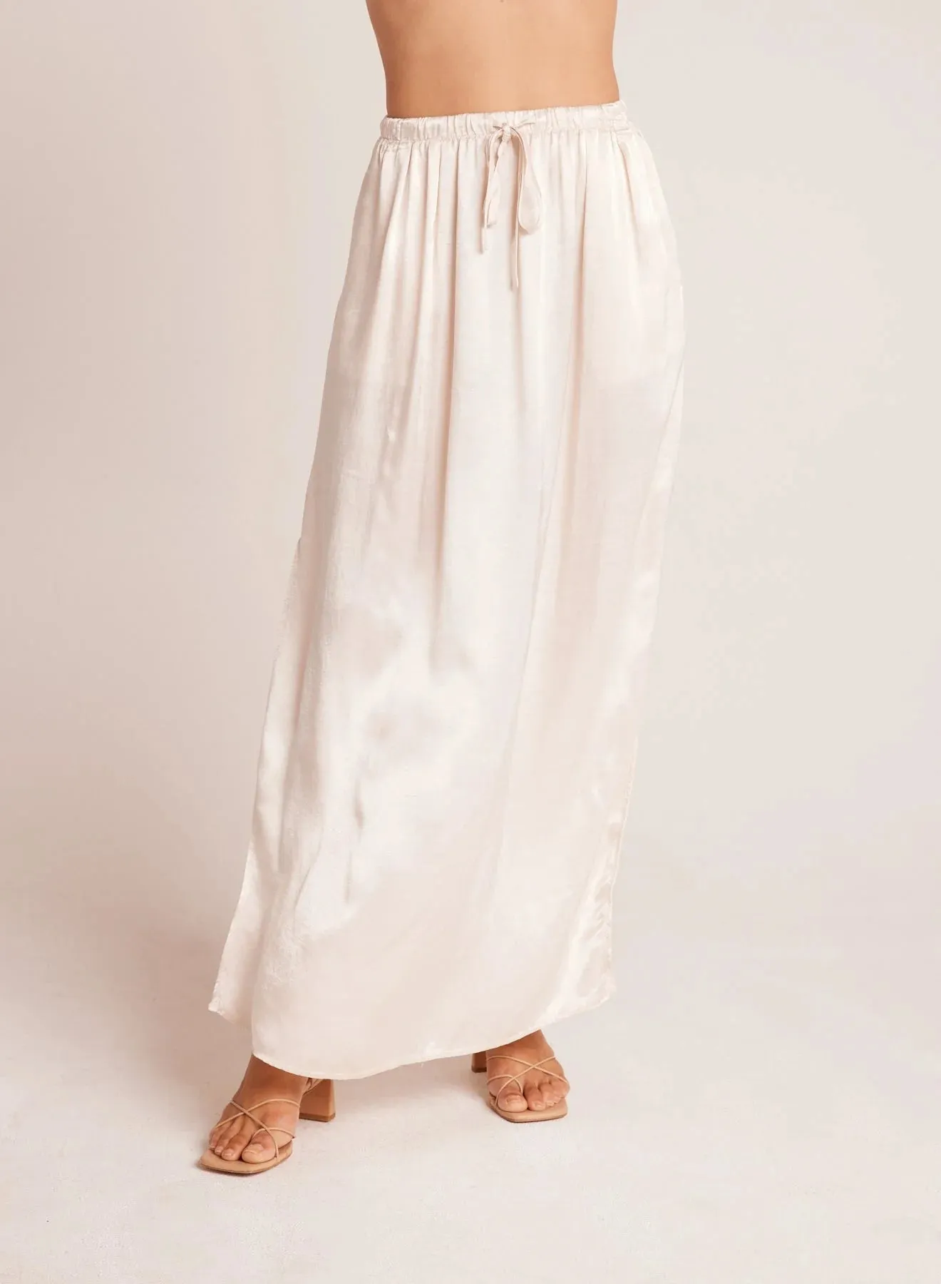 Pleat Front Maxi Skirt