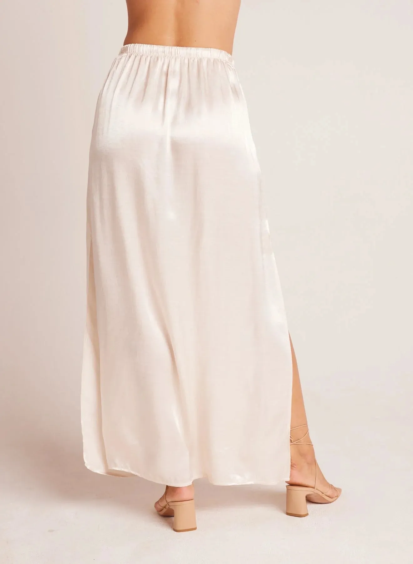 Pleat Front Maxi Skirt