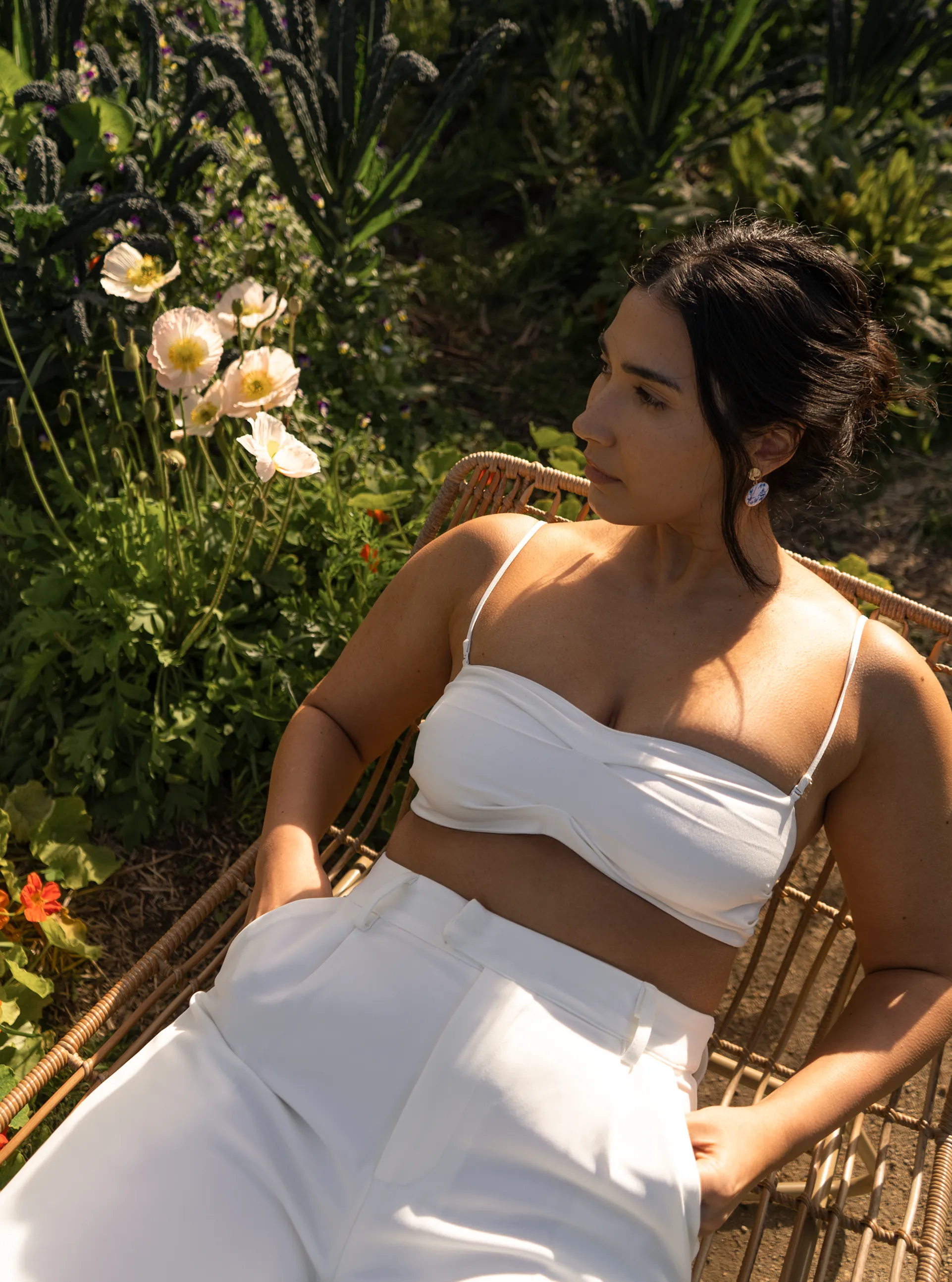 Pleated Bralette- White