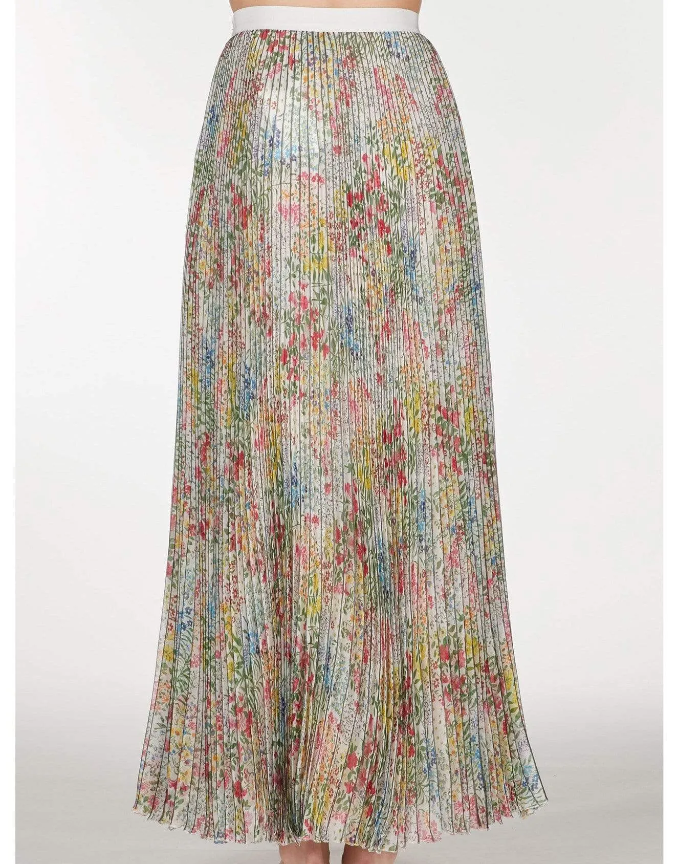 Plisse Floral Maxi Skirt