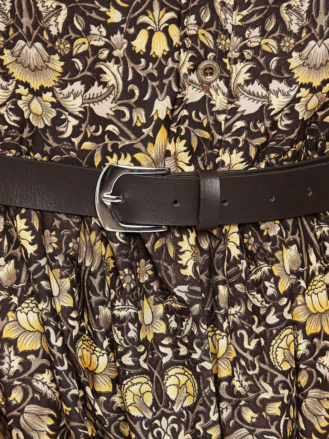 Printed Maxi Dress with Belt