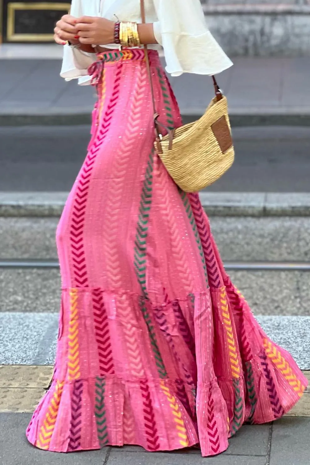 "Geo-Way" High Waist Skirt