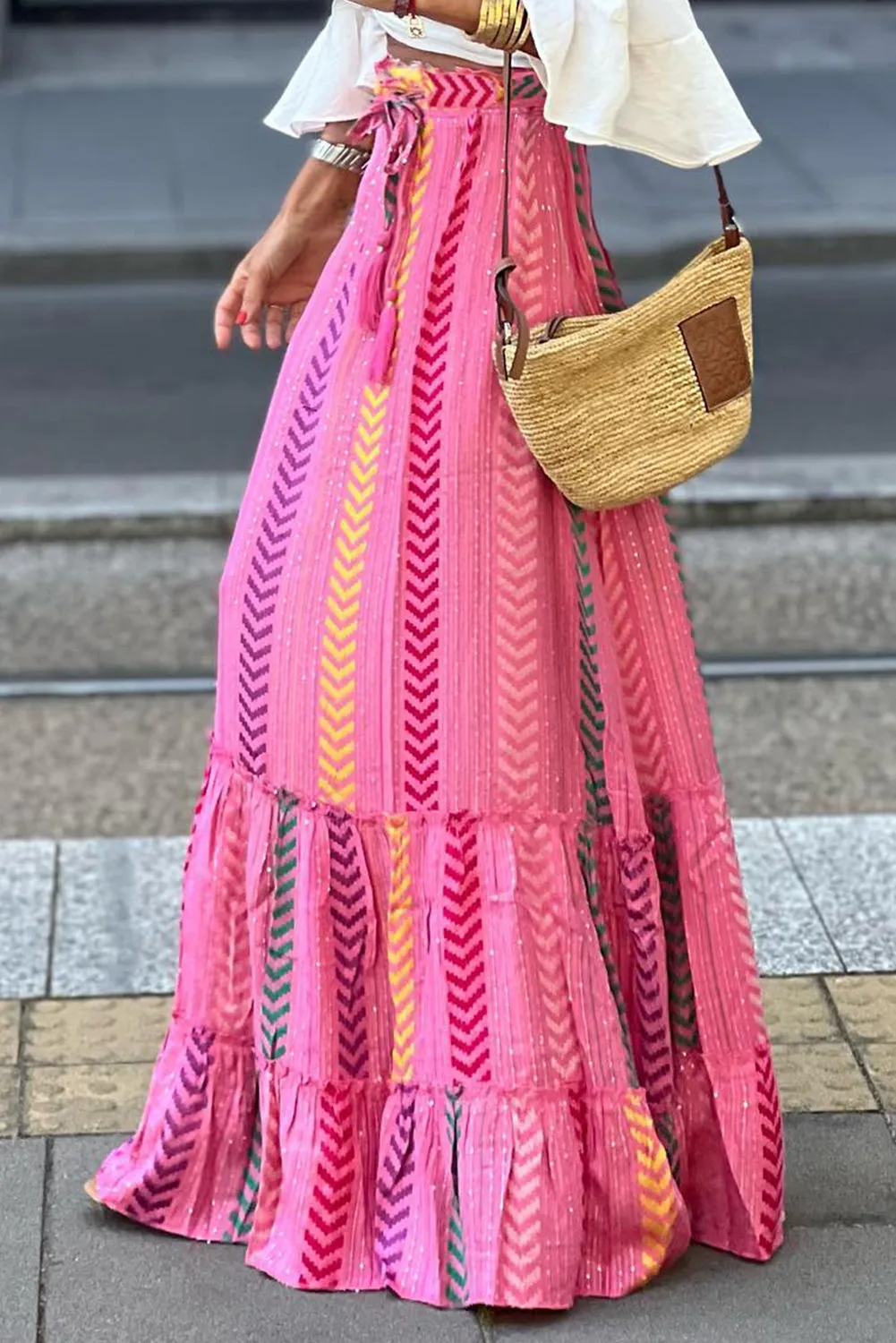 "Geo-Way" High Waist Skirt