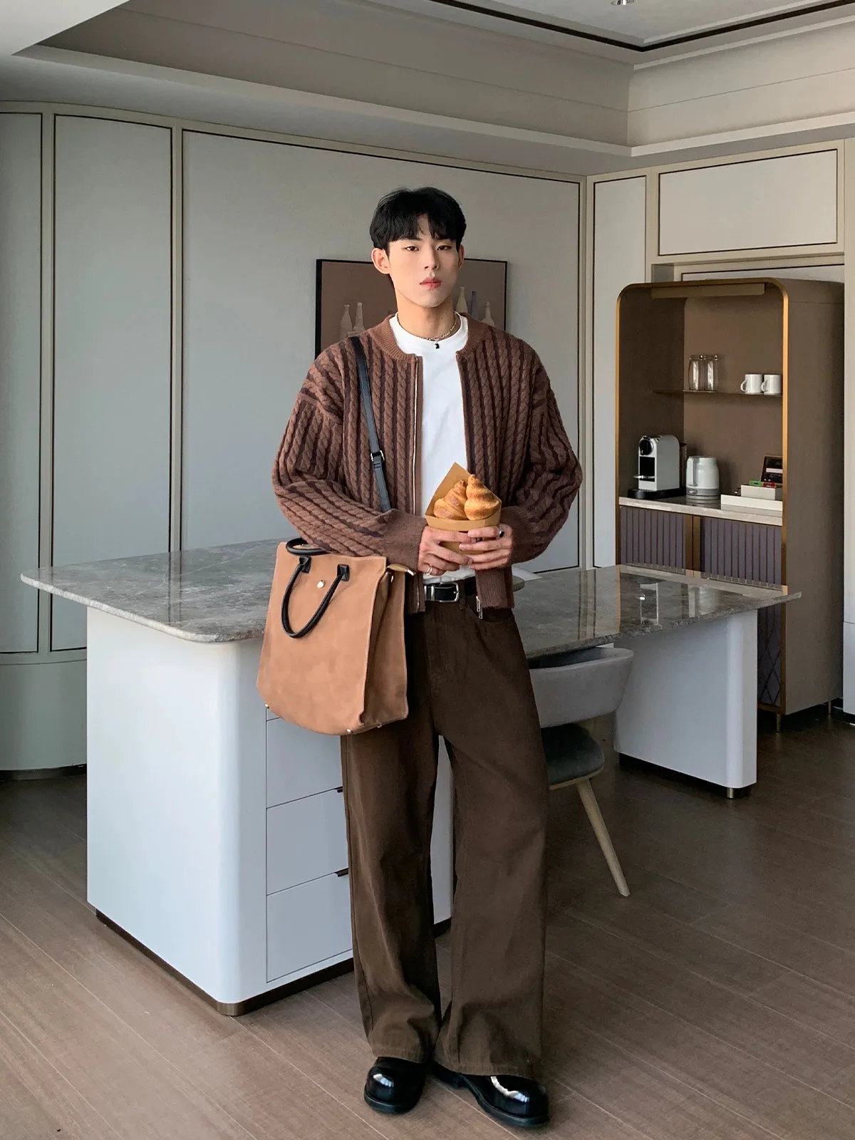 Retro Brown Wide Pants CBJ0087