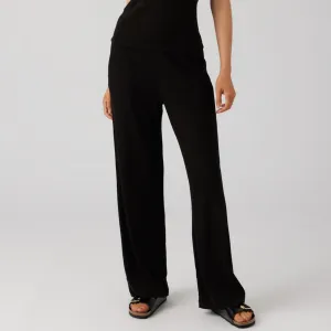 Rib Culotte Pants | Black