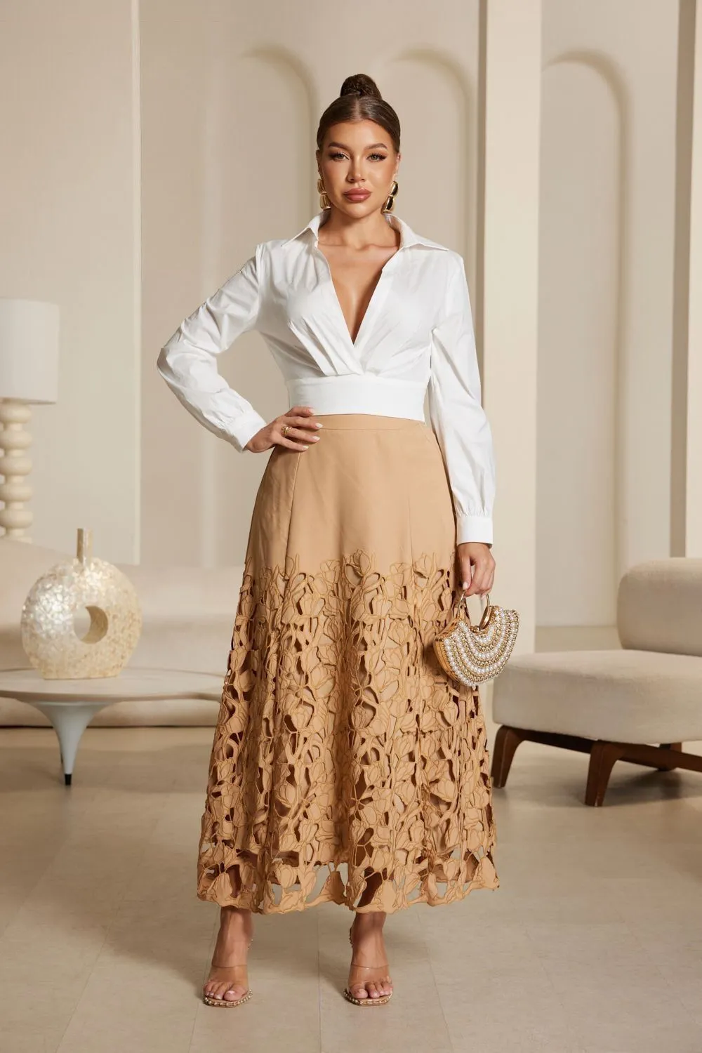 Sarai Top-Crochet Maxi Skirt set