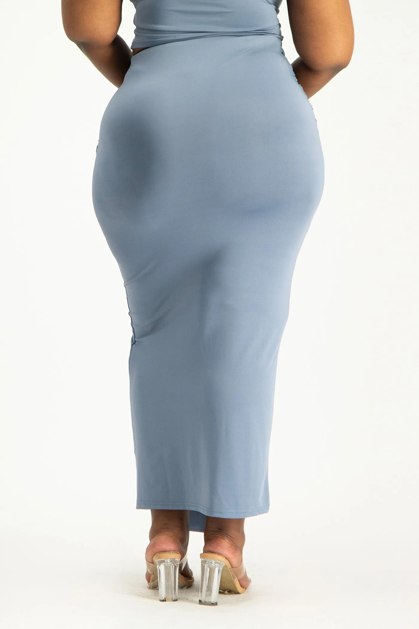 Savannah Wrap Tie Detail Skirt - Flintstone