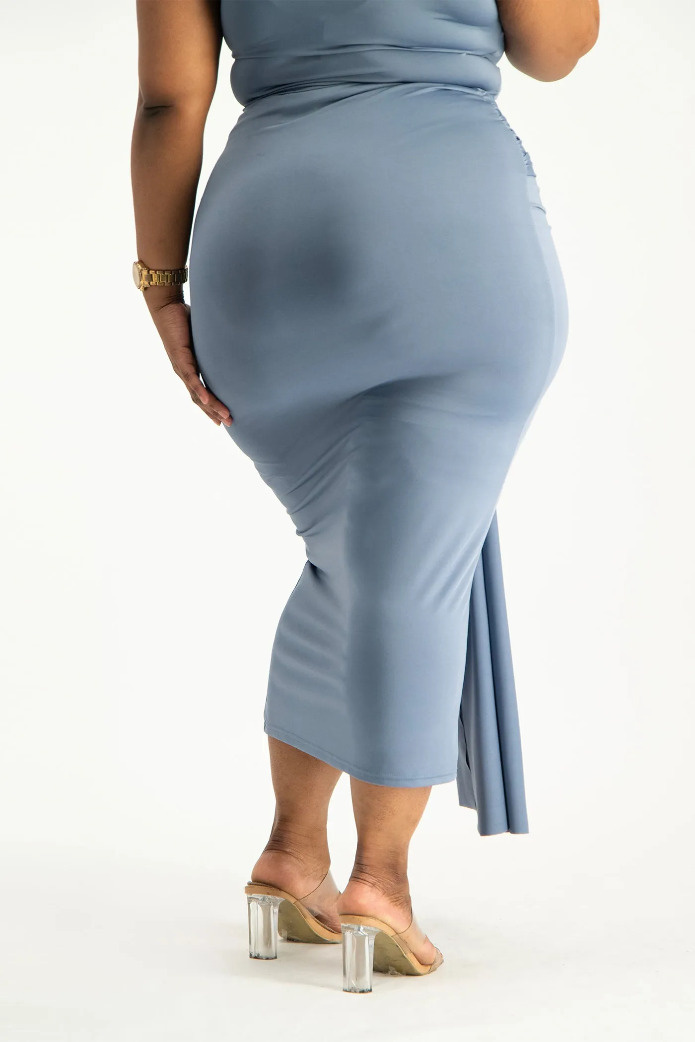 Savannah Wrap Tie Detail Skirt - Flintstone