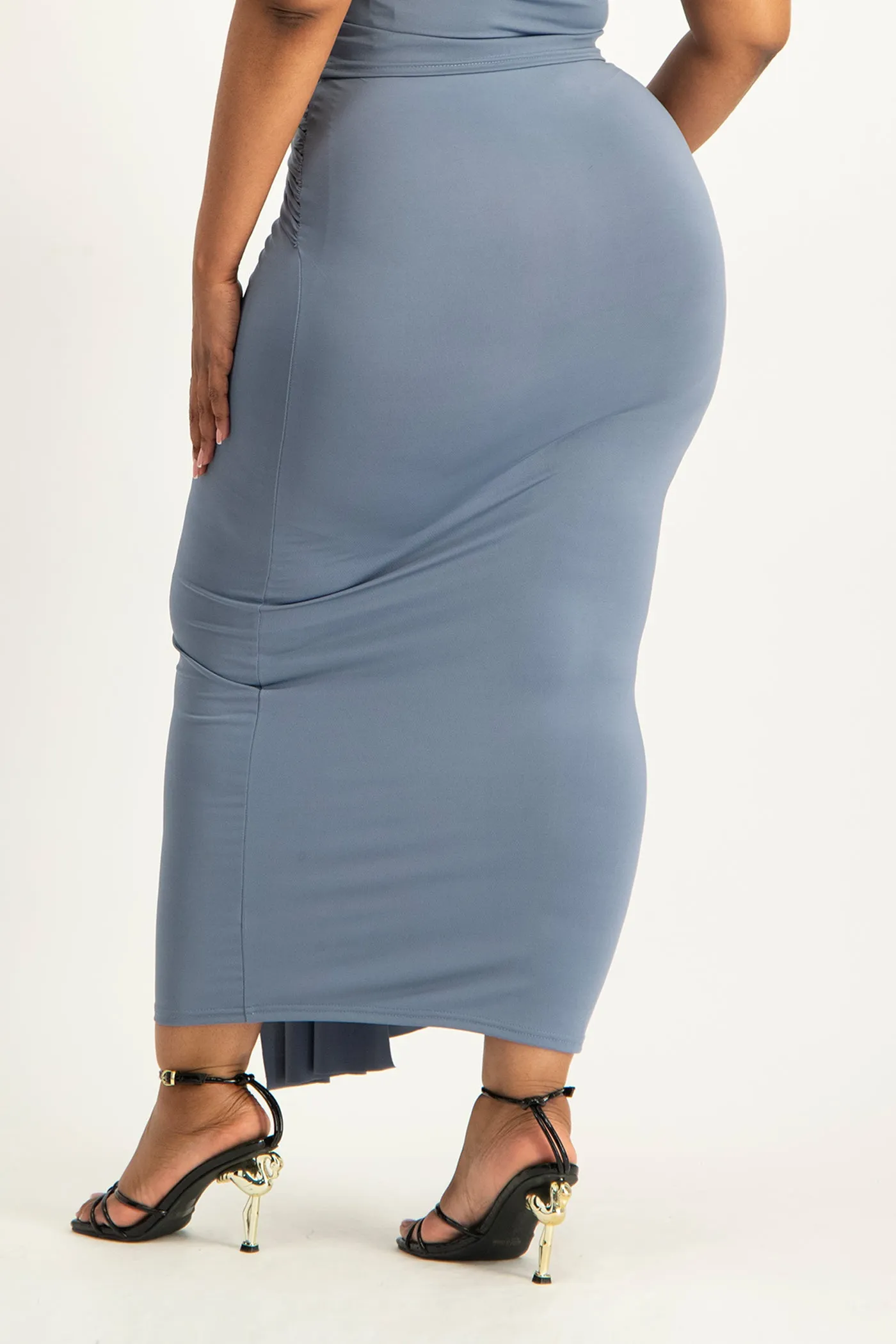 Savannah Wrap Tie Detail Skirt - Flintstone