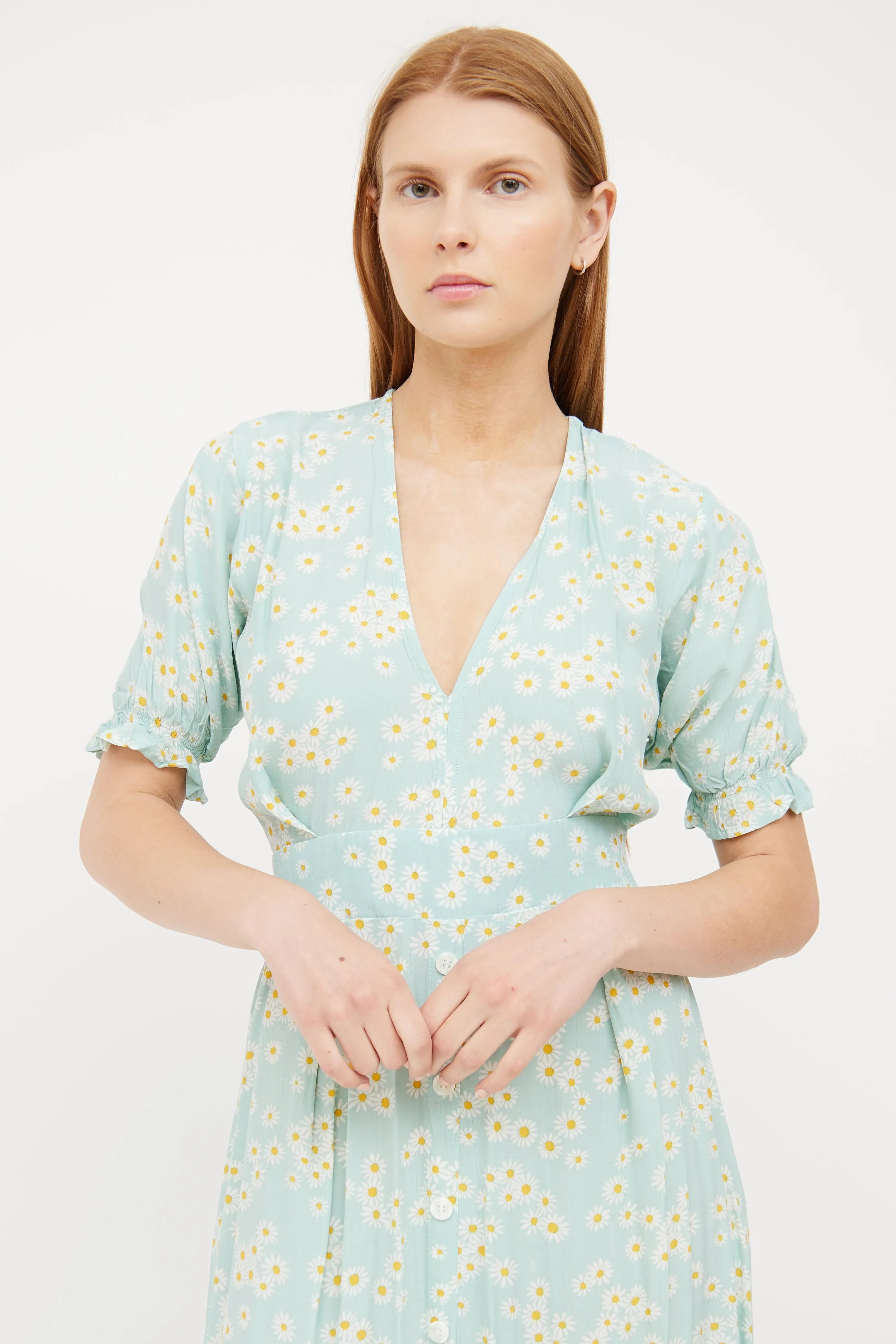 Seafoam Green Daisy Maxi Dress