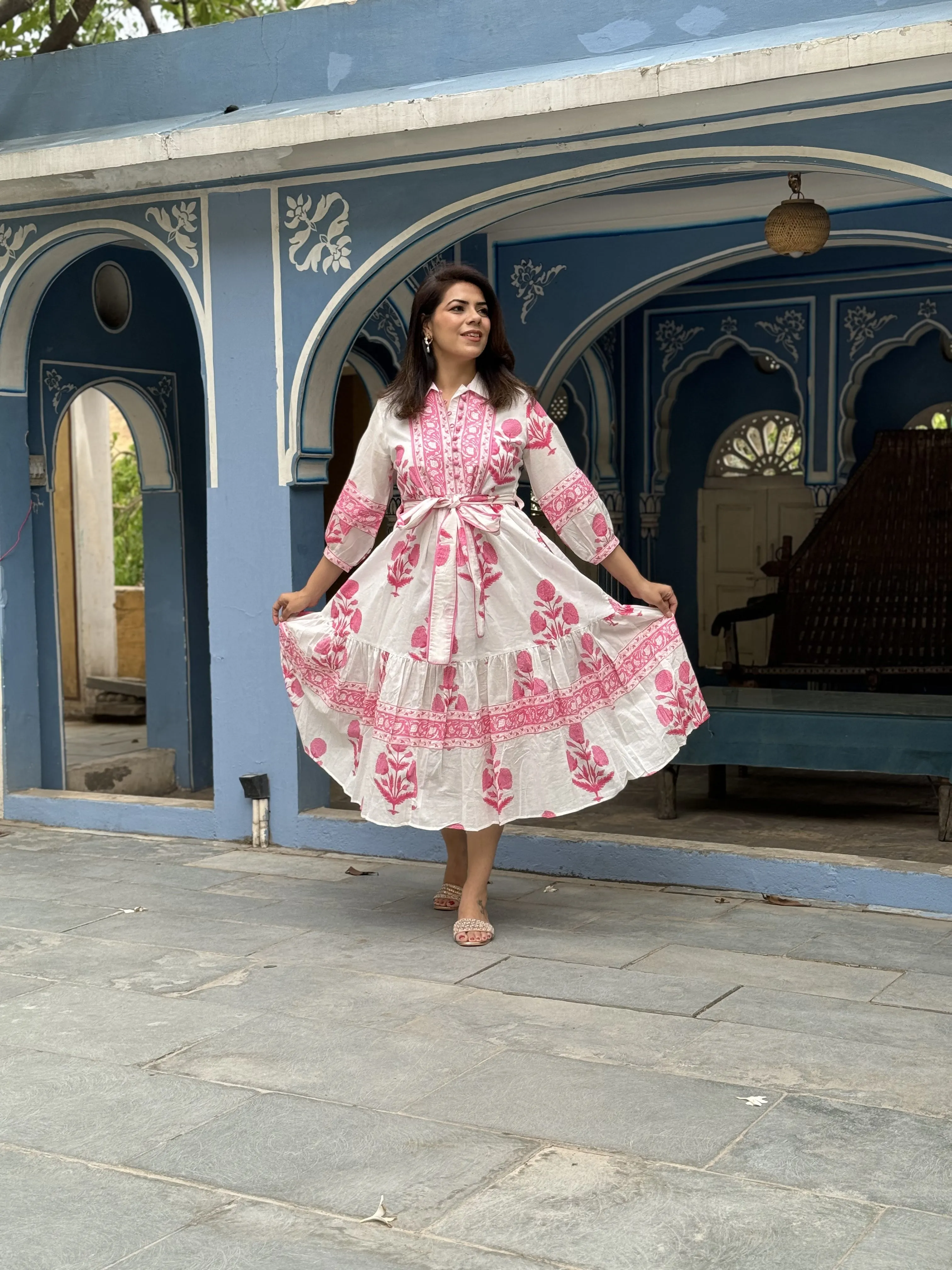SECONDS | Mughal Print Dress | Blush Pink | 03 L