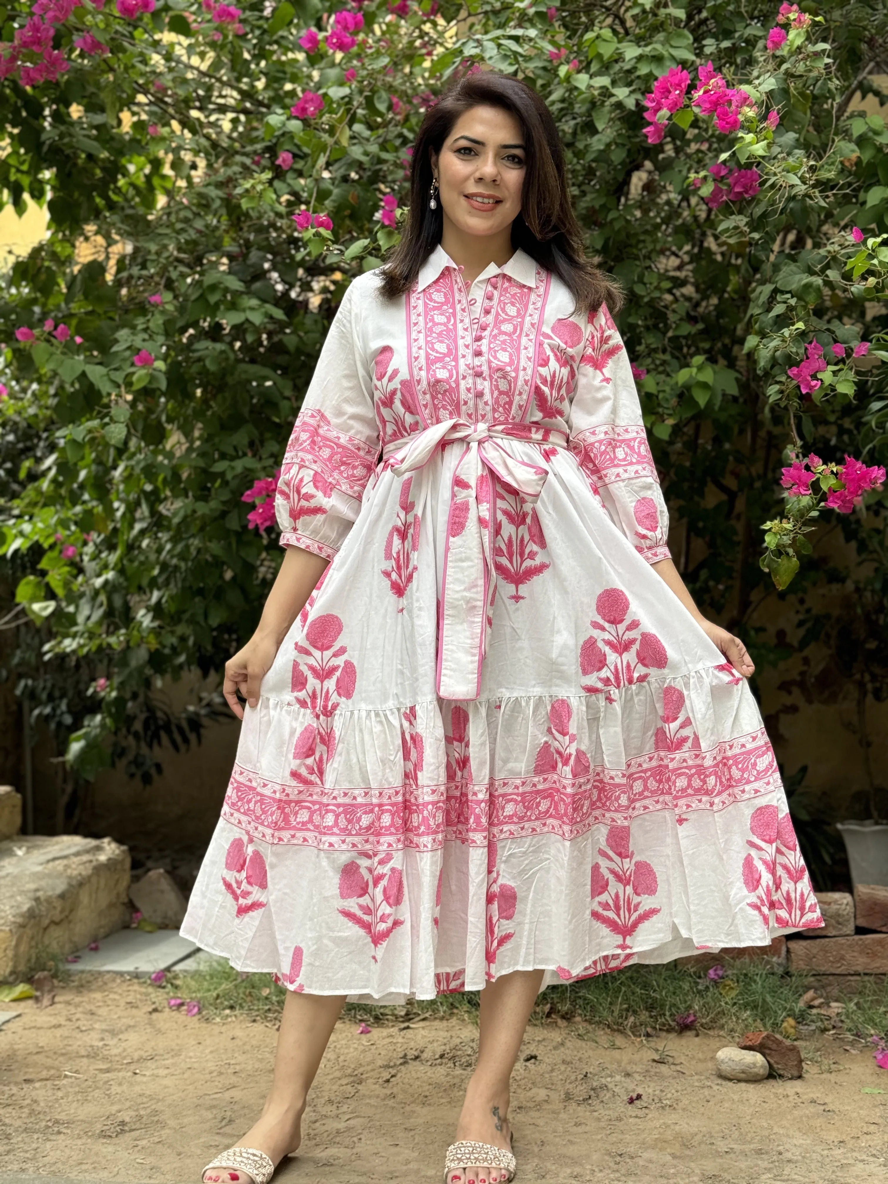SECONDS | Mughal Print Dress | Blush Pink | 03 L