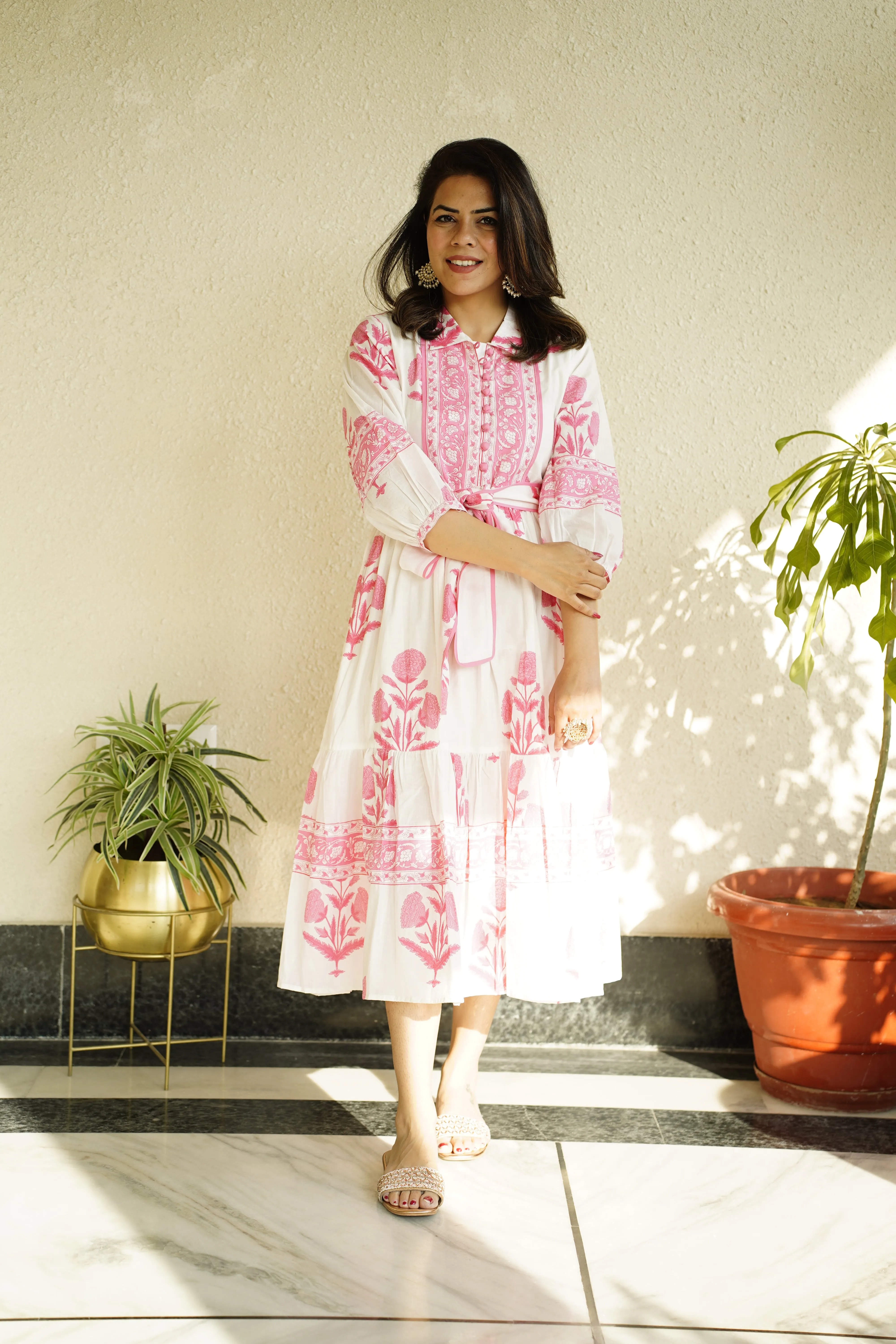 SECONDS | Mughal Print Dress | Blush Pink | 03 L