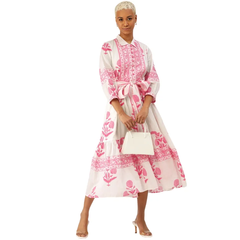 SECONDS | Mughal Print Dress | Blush Pink | 03 L